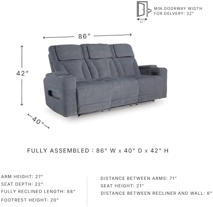Signature Design by Ashley RiverTest Power Reclining Sofa, Easy View Adjustable - Image 3