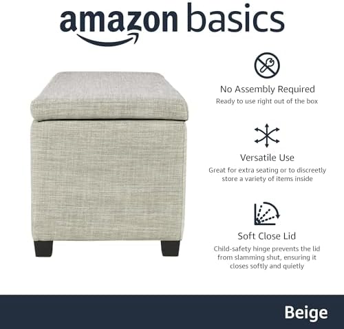 Amazon Basics Upholstered Storage Ottoman Bench - Image 4