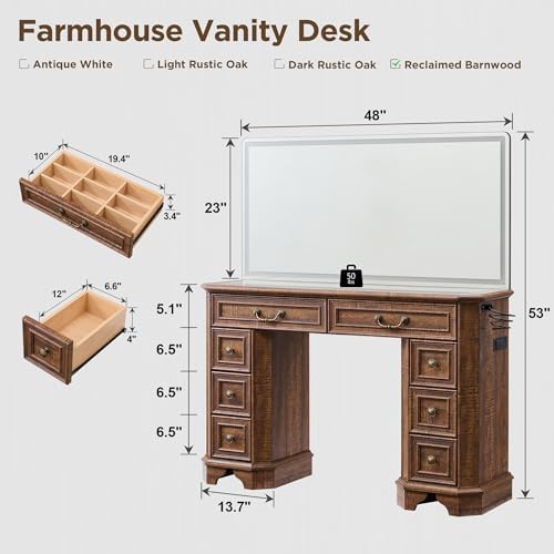 T4TREAM 48" Farmhouse Vanity Desk - Image 2