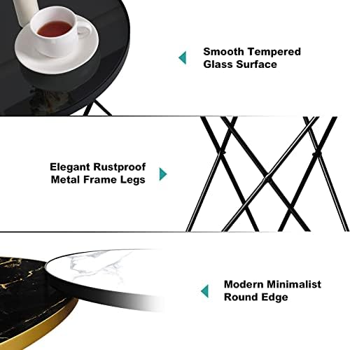 HLR Modern Round Side Table, End Table - Image 3