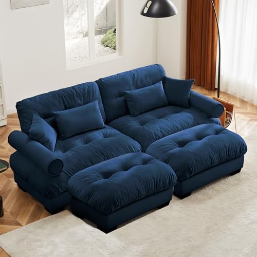 94" Modular Sectional Sofa, Velvet Upholstered Couches by Wunlerlant