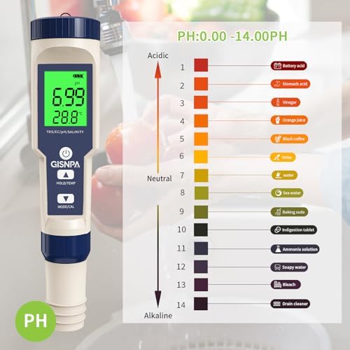 5-in-1 Salt Water Pool Tester, pH/TDS/EC/Salinity/Temp Meter, 0.01 Resolution - Image 3