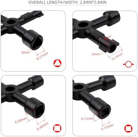 Triangle Multi-functional Sillcock Key 4 Way Square Wrench Water Utility Key - Image 2