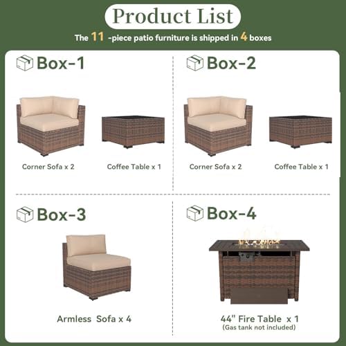 Aoxun 11 Piece Patio Furniture Set - Image 5