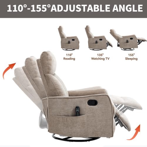 Manual Swivel Rocker Recliner Chair - Image 5