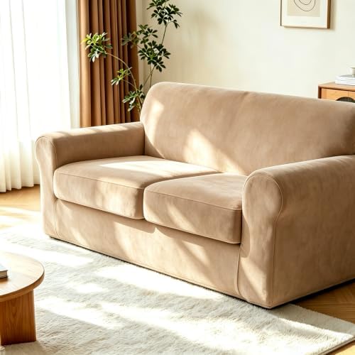 Luxury Velvet Sofa Covers for 2 Cushion Couch by HOMECOVER