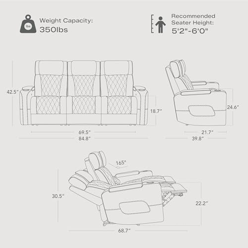 Watson & Whitely Lay Flat Power Reclining Sofa - Image 2