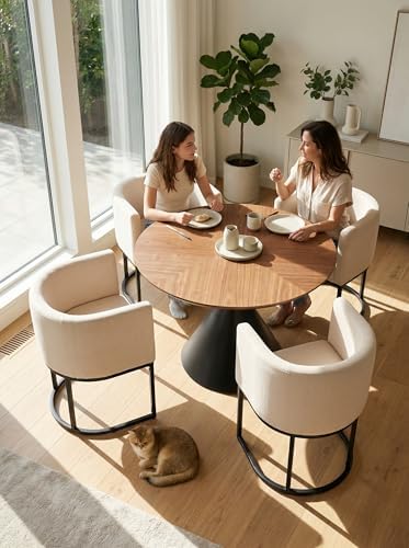 HNY Mid Century Modern Upholstered Dining Chairs - Image 3