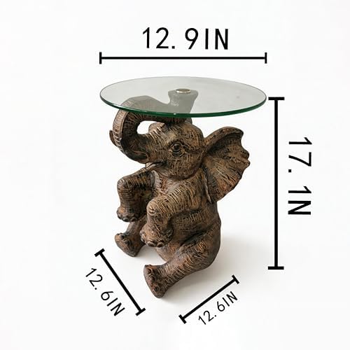 Elephant Side Table, 13 Inch Animal Coffee Table - Image 3