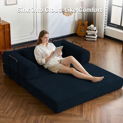 59" Convertible Sofa Bed, Boneless Sleeper Futon Couch - Image 5