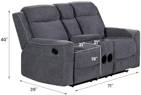 Betsy Furniture Soft Microfiber Manual Reclining Loveseat - Image 2