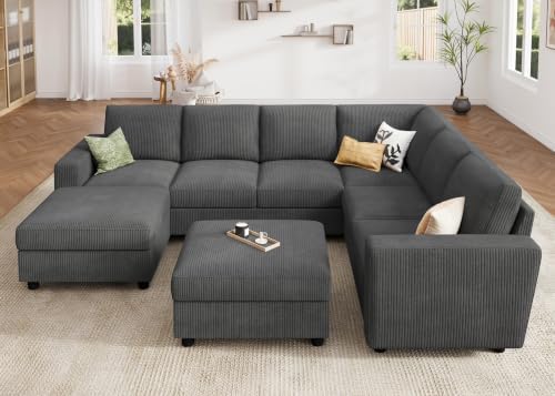 HONBAY Corduroy Sectional Couch - Image 3