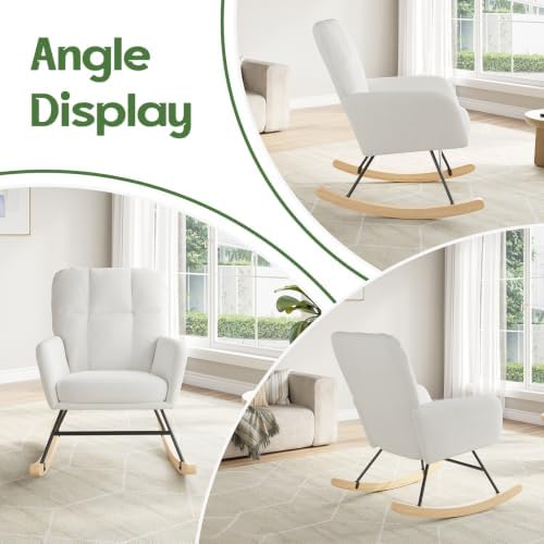 Nursery Rocking Chair, Upholstered Glider Rocker - Image 5