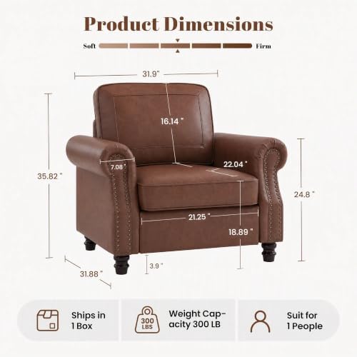 Kingfun Faux Leather Accent Chair - Image 2