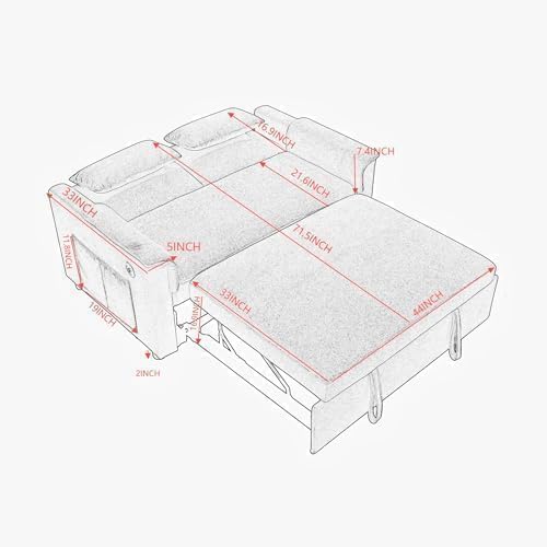 Convertible Sleeper Sofa Bed - Image 4