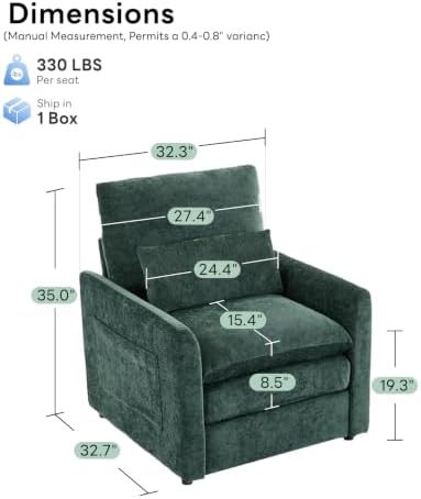 Iroomy Modern Accent Armchair – Cloud-Like Single Sofa - Image 2