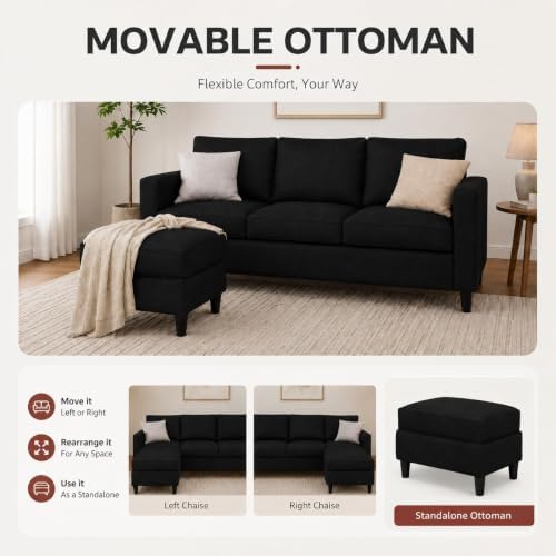 Nuturelly 73.6" L-Shaped Small Sectional Sofa - Image 5