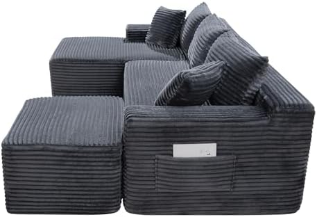 106-Inch Oversized U-Shaped Left Facing Corner Compressed Sofa Modular Boneless - Image 4