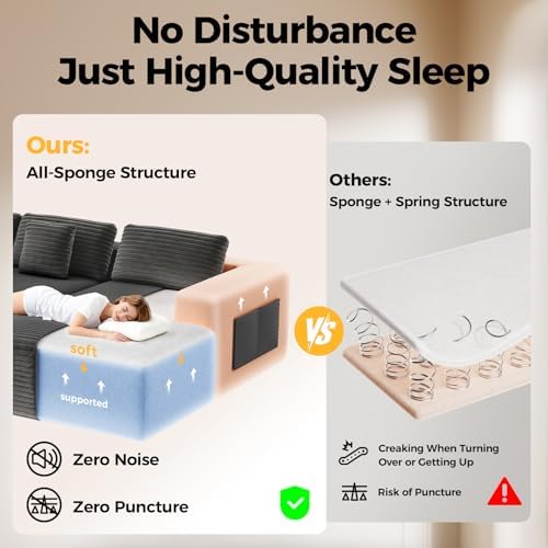 CAMMOO 108" L-Shaped Boneless Sectional Sofa, Cloud Couch in One Box - Image 6
