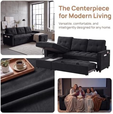 NicBex 71" L Shaped Queen Pull Out Sofa Bed - Image 5