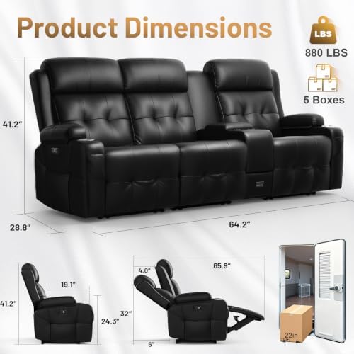RV Loveseat Recliner Sofa, Home Theater Seating - Image 2