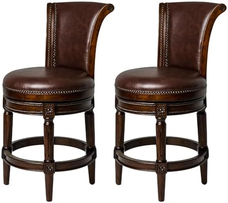 Maven Lane Pullman Counter Stool, Dark Brown Solid Frame by Unknown