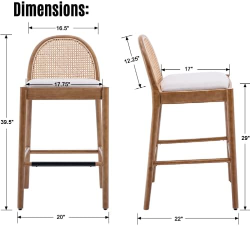 DUOMAY Modern Bar Stools Set of 2, 29 Inches Bar Height Barstools - Image 2