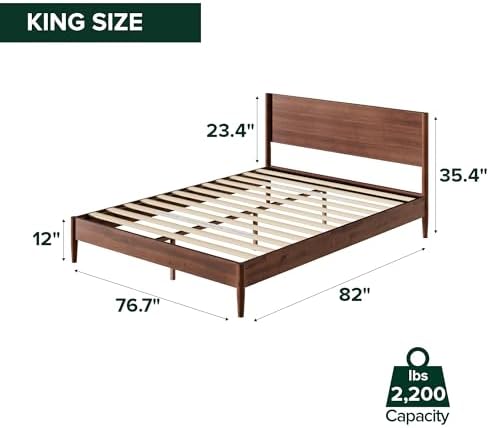 Zinus Allen Mid Century Wood Platform Bed Frame - Image 2