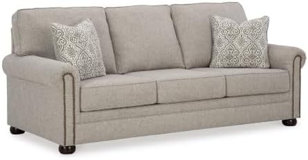Signature Design by Ashley Beige Sofa, Nailhead Trim, No Assembly Required by Unknown