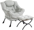 Furlide Lazy Chair with Ottoman, Plush Reading Chair by Furlide