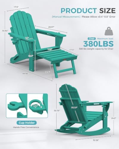 Ciokea Adirondack Rocking Chairs Set of 2 - Image 3