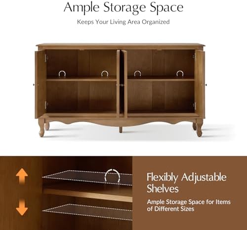 HULALA HOME 58“ Farmhouse Sideboard Buffet Cabinet - Image 3