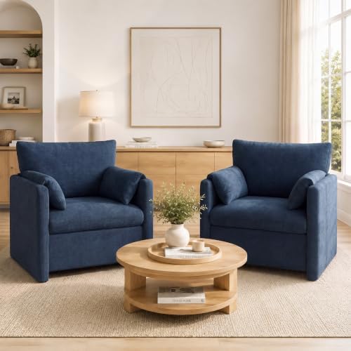 Oversized Accent Chair Set of 2, Comfy Reading Chair by VisittheEcoMozz