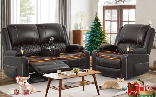 2+1 Seater Recliner Sofa Set, Loveseat Recliner Wall Hugger by SavortheHappyMoments