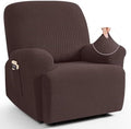 TAOCOCO Oversized Stretch Recliner Chair Covers 4 Piece, Dark Coffee by TAOCOCO