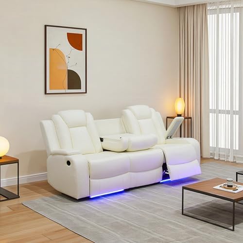 Power Recliner Sofa Set, Breathing Leather Reclining Couch Set, Leather Couch - Image 6