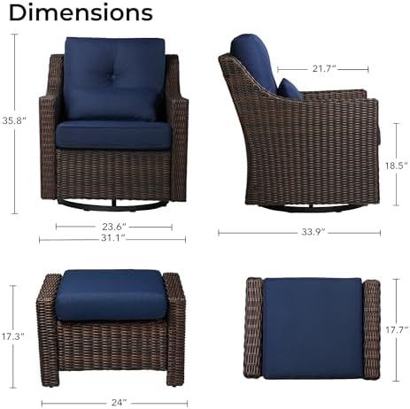 CHITA Patio Furniture Set, Outdoor Rocking Swivel Chair - Image 6