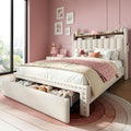 EnHomee Twin Bed Frame with Large Drawer & 2-Tier Storage Headboard Shelf by EnHomee