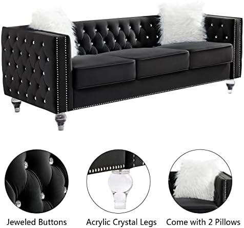 Mikibama Velvet 3 Seater Sofa Couch - Image 6