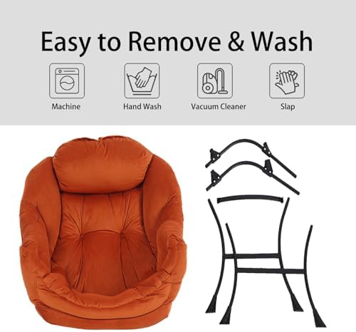 LITA Lazy Chair with Ottoman, Comfy Accent Reading Chair - Image 5