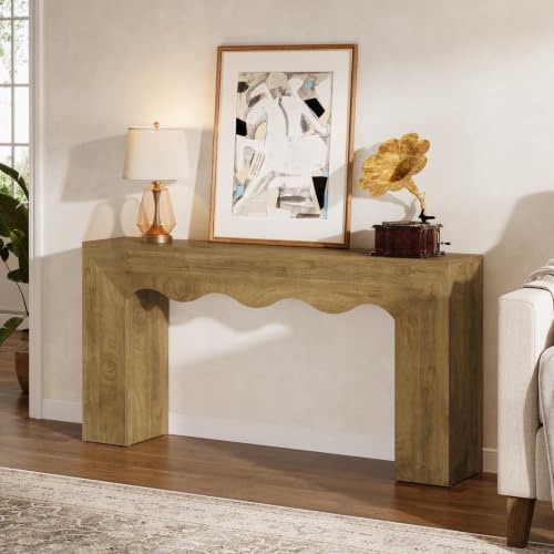 Tribesigns 63" Farmhouse Console Table, Wooden Couch Table Behind Sofa - Image 4