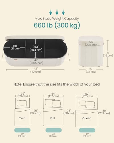 SONGMICS Folding Ottoman with Storage, Oval Bench, Velvet Fabric - Image 3