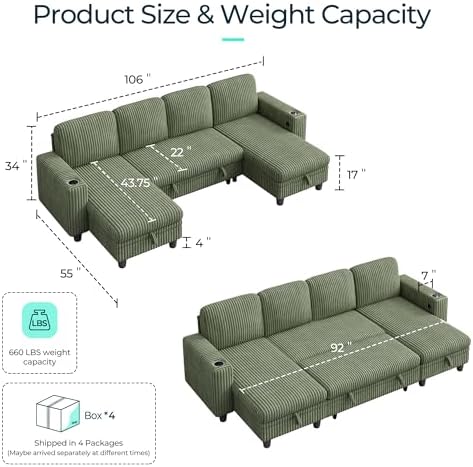 LINSY HOME Sectional Sleeper Sofa - Image 2