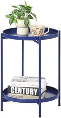 2-Tier Round End Side Table, Small Metal Side Table by MordchilHF