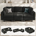 Sectional Sleeper Sofa, 6 Seaters Modular Sleeper Sofa Couch, Dark Grey by Mangodan