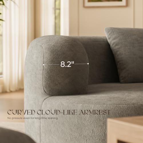 66" Boneless Loveseat Sofa Modern Curved Couch - Image 4