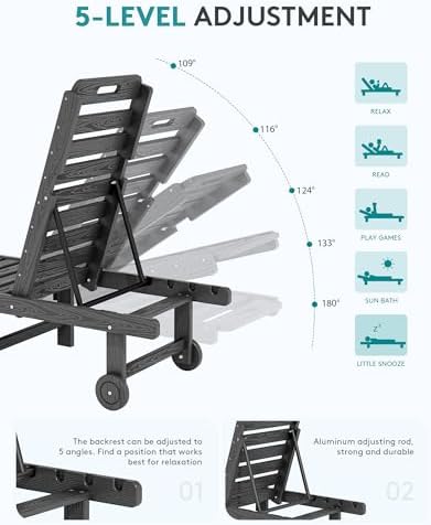 SERWALL HDPE Outdoor Chaise Lounge - Image 5