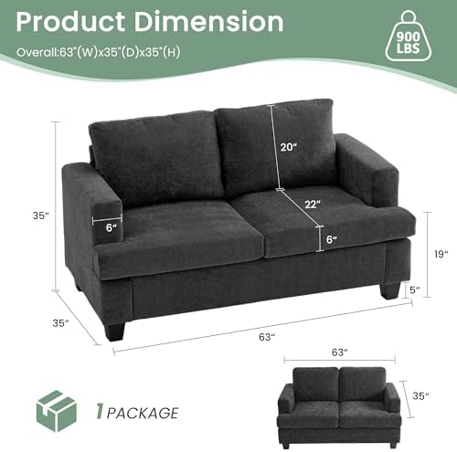 YOUDENOVA 2 Piece Set Comfy Sofa Couch, Loveseat Sofa * 2 - Image 2