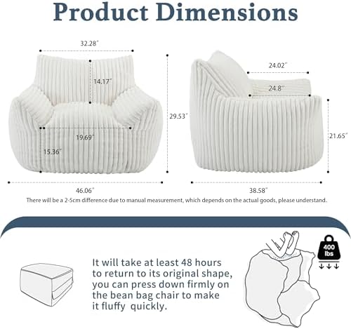 Giant Plush Bean Bag Chair for Adults - Image 2