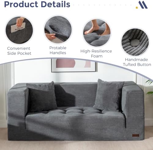 MAXYOYO Folding Sofa Bed, Convertible Boneless Loveseat Couch - Image 5